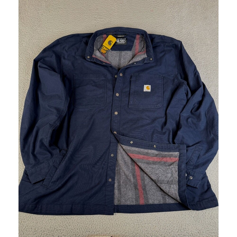CARHARTT  Jacket Mens 3XLT Relaxed Fit Rugged Flex Blanket Lined Canvas Shirt